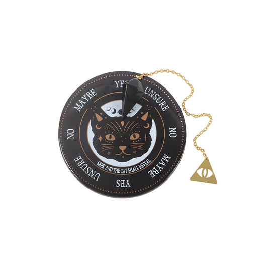 Black Cat Magick Pendulum Divination Kit | Crystal Gift Set | Witchy Divination Gift | Gift for Her