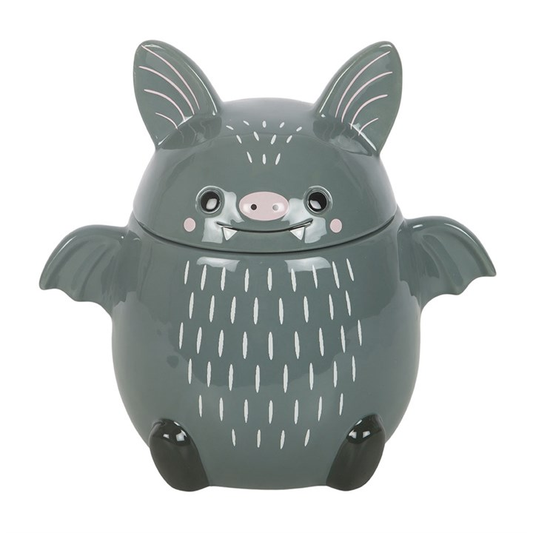 Cute Bat Cookie Jar | Ceramic Storage & Tableware | Gothic Alt Home Decor | Birthday Gift