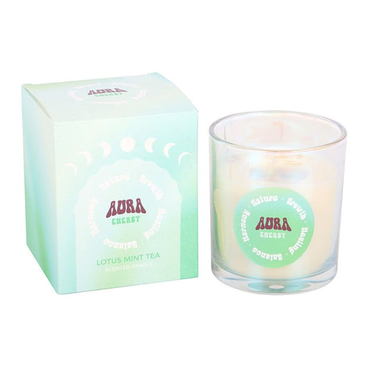 Aura Energy Lotus Mint Tea Iridescent Candle | Scented Candle | Witchy Home Fragrance | Unique Gift Idea