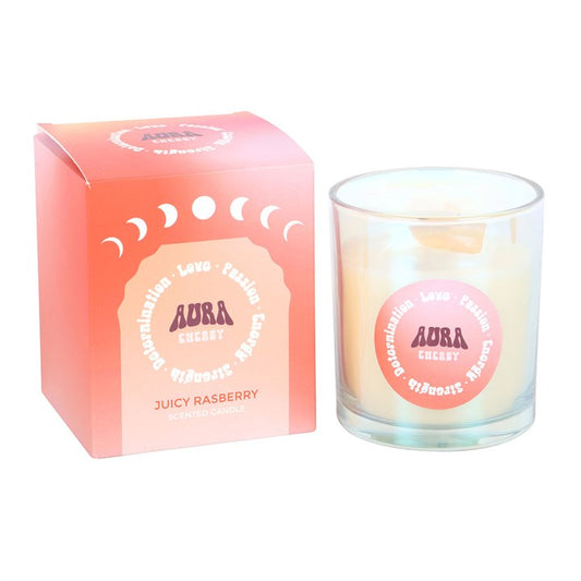 Aura Energy Juicy Raspberry Iridescent Candle | Scented Candle | Witchy Home Fragrance | Gift for Her