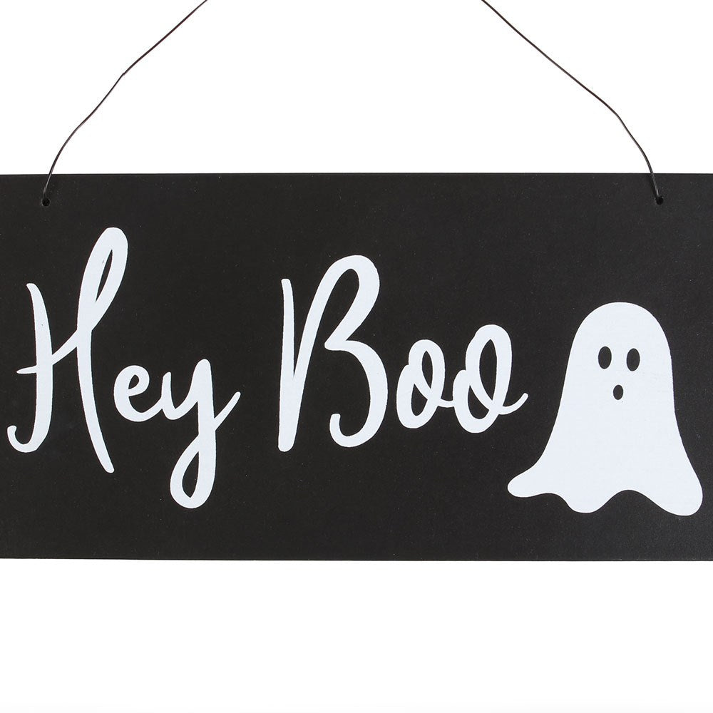 Hey Boo Hanging Sign