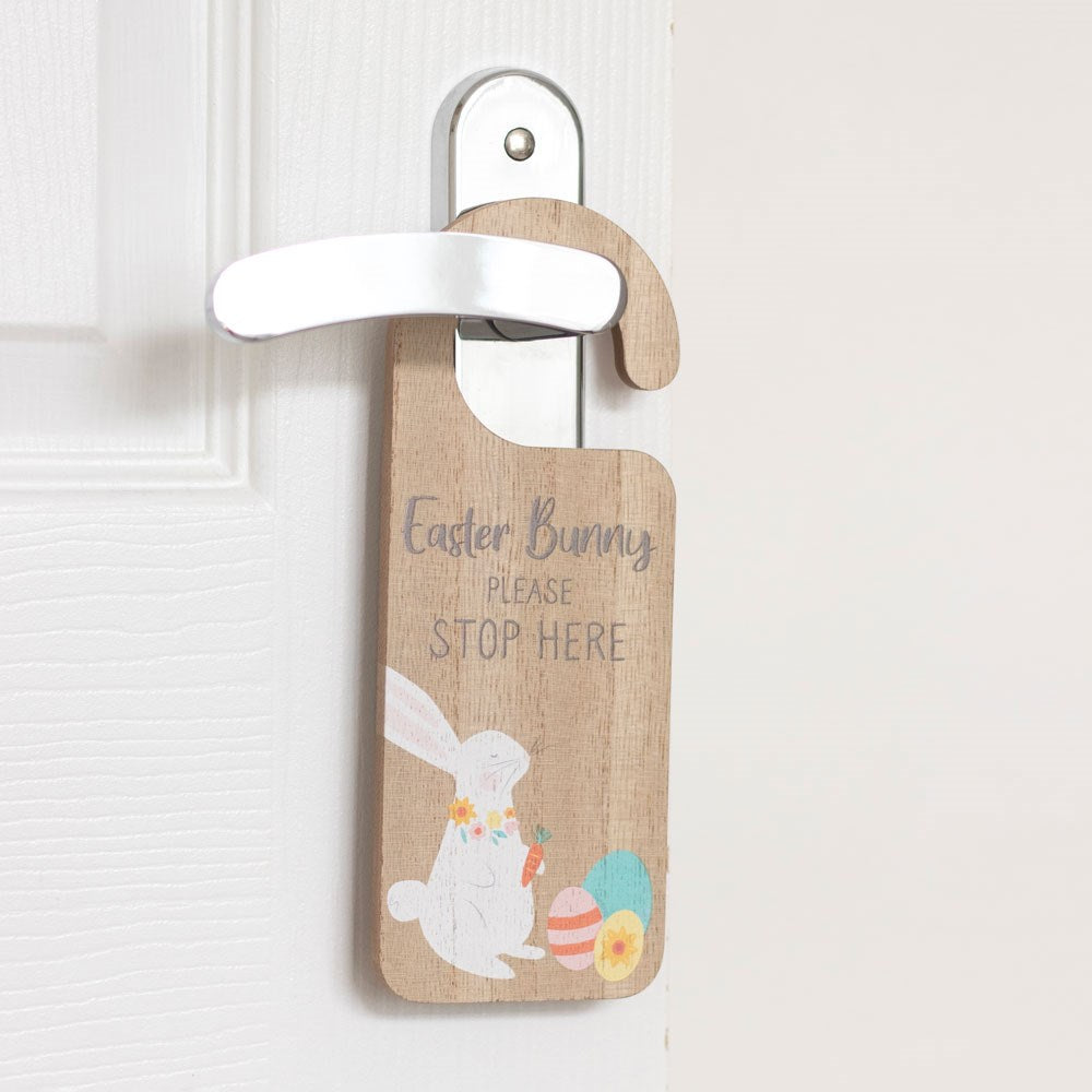 Easter Bunny Stop Here Door Hanger