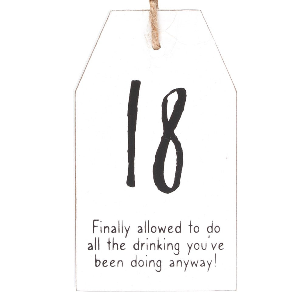 18 Milestone Birthday Hanging Sentiment Sign