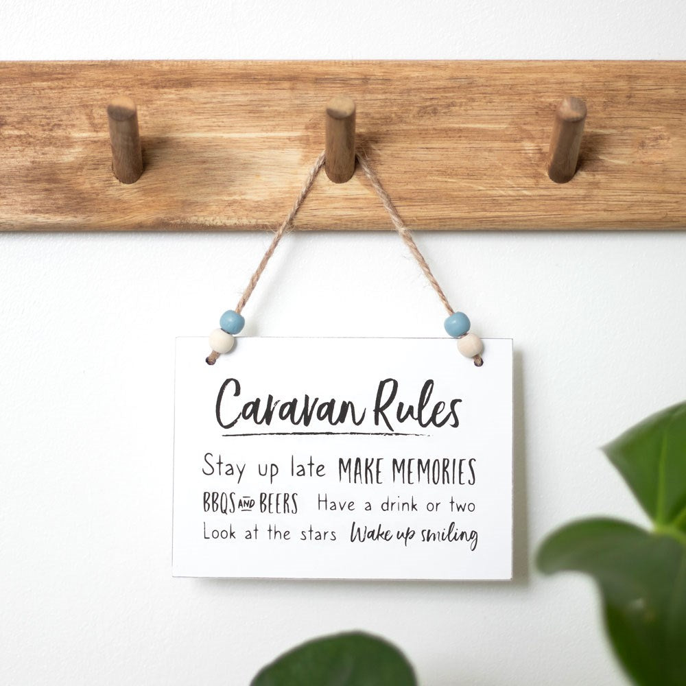 Caravan Rules Hanging Sign