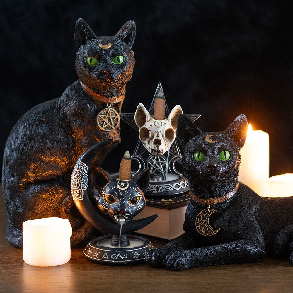 Sitting Black Cat Figurine