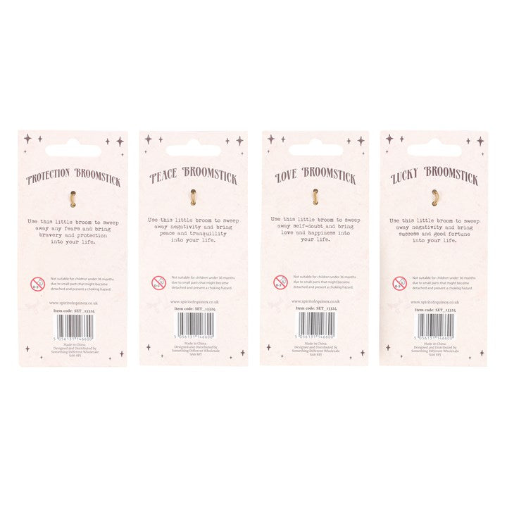 Pack of 12 Lucky Crystal Broomstick Car Charms