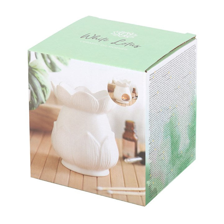White Lotus Flower Oil Burner