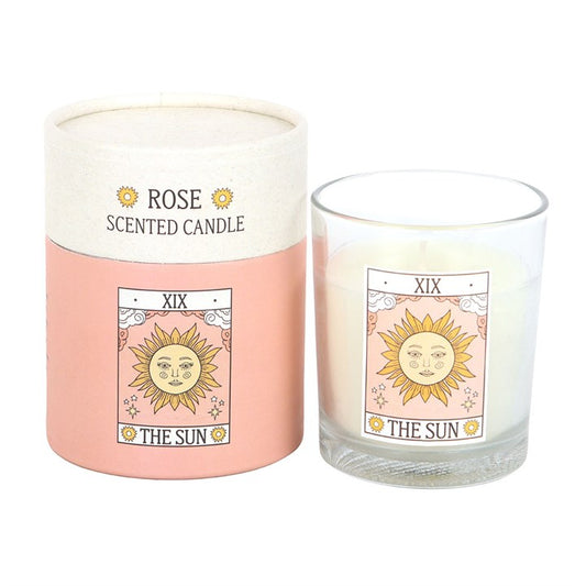 The Sun Vintage Tarot Rose Candle | Scented Candle | Witchy Divination Gift | Gift for Her