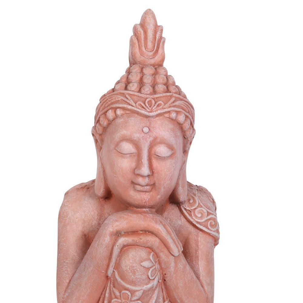 Terracotta Effect 56cm Sitting Garden Buddha