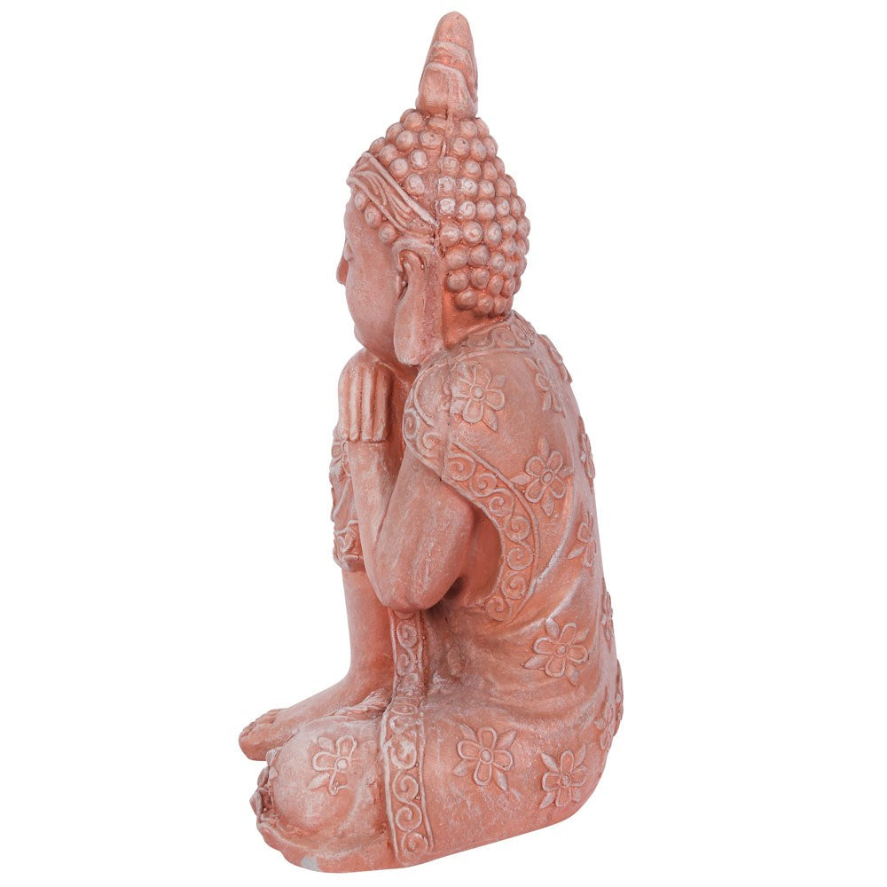 Terracotta Effect 56cm Sitting Garden Buddha
