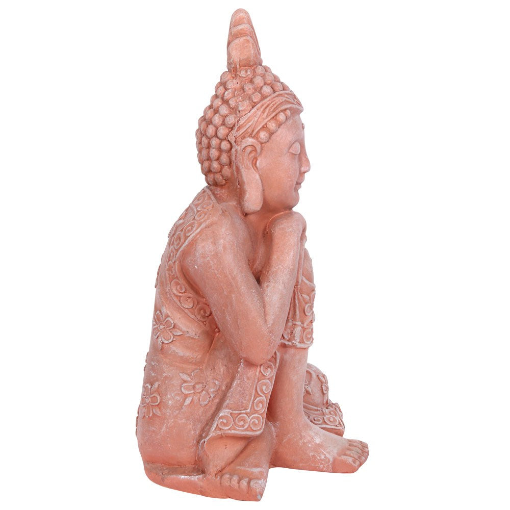 Terracotta Effect 56cm Sitting Garden Buddha