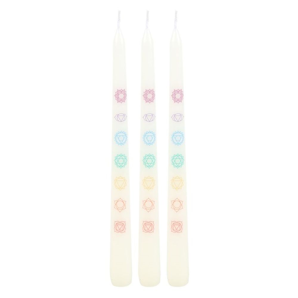 Set of 3 Chakra Balancing Taper Dinner Candles