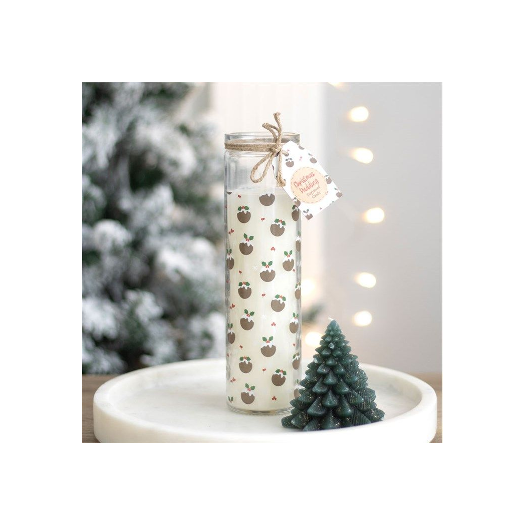 Christmas Pudding Tube Candle