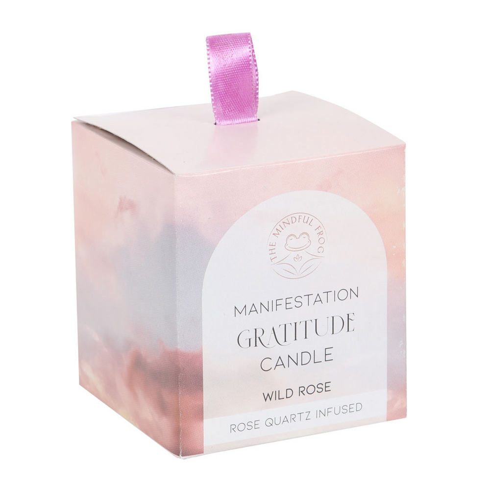 Gratitude Wild Rose Crystal Chip Candle