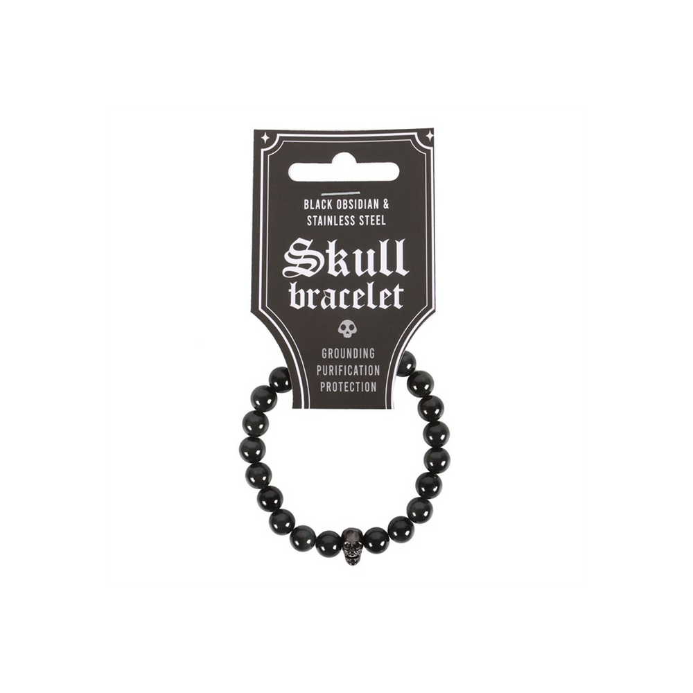 Black Obsidian Skull Bracelet
