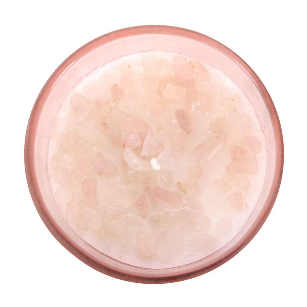 Gratitude Wild Rose Crystal Chip Candle
