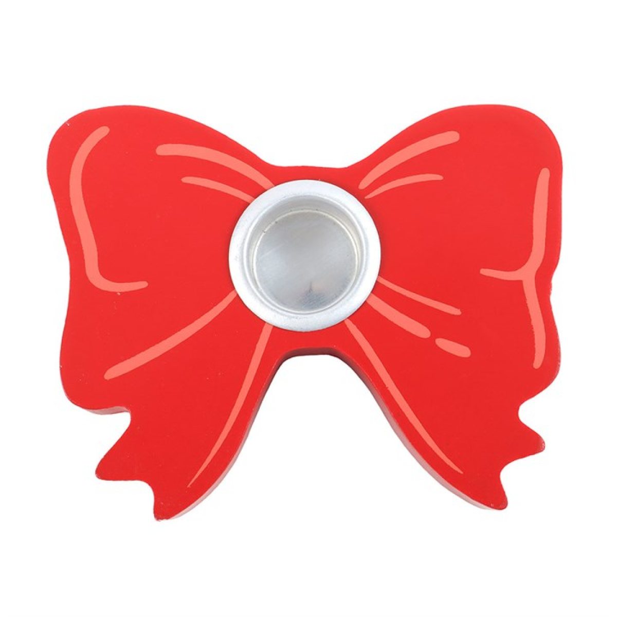 Red Bow Taper Candle Holder