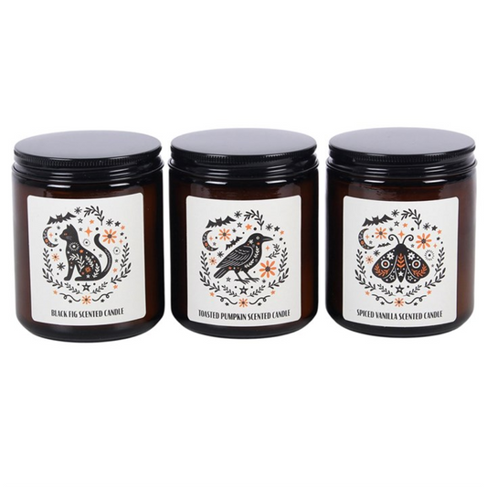 Set of 3 Frightful Folk Scented Candles | Gift & Home Decor | Witchy Home Fragrance | Gift for Her