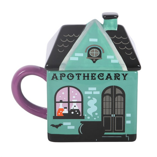 Apothecary Shop Lidded Mug | Ceramic Coffee & Tea Mug | Wiccan Witchy Decor | Gift for Him