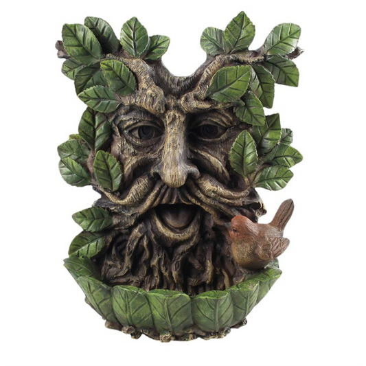 Green Man Wall Bird Bath | Gift & Home Decor | Pagan Wicca Altar Decor | Gift for Him