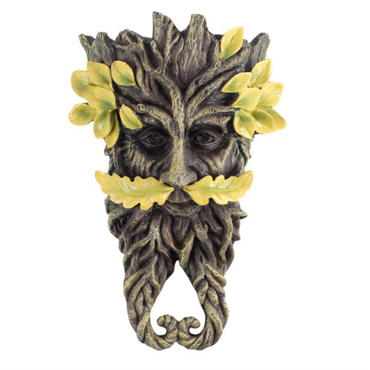 Green Man Twisted Beard Wall Plaque | Wall Decor | Pagan Wicca Altar Decor | Housewarming Gift