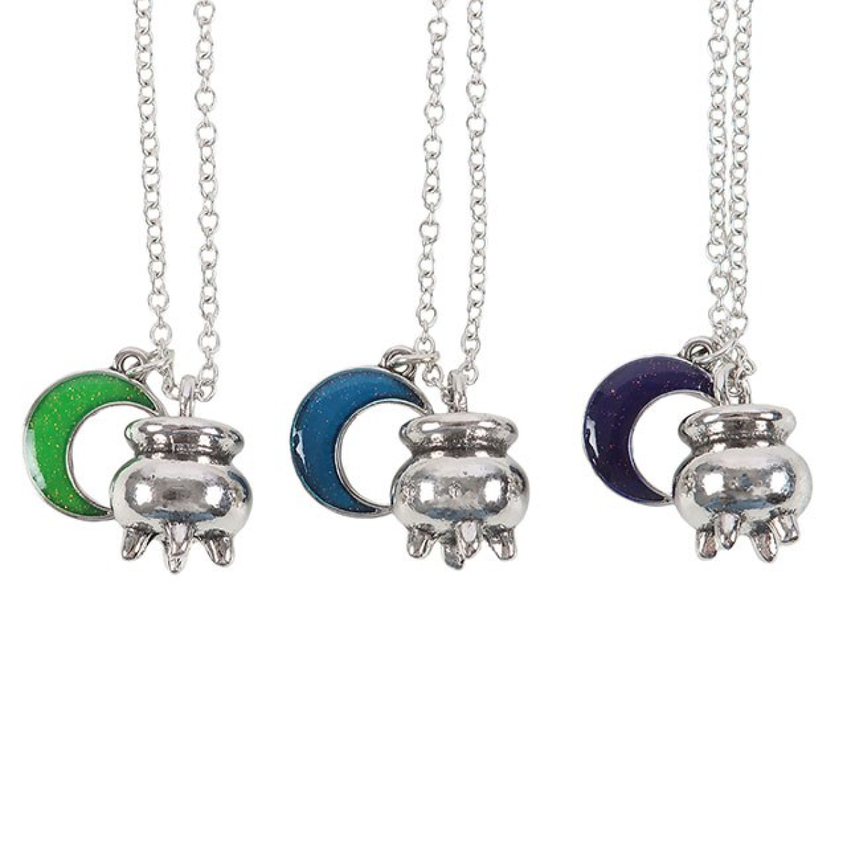 Set of 3 Coven Sisters Cauldron Charm Necklaces