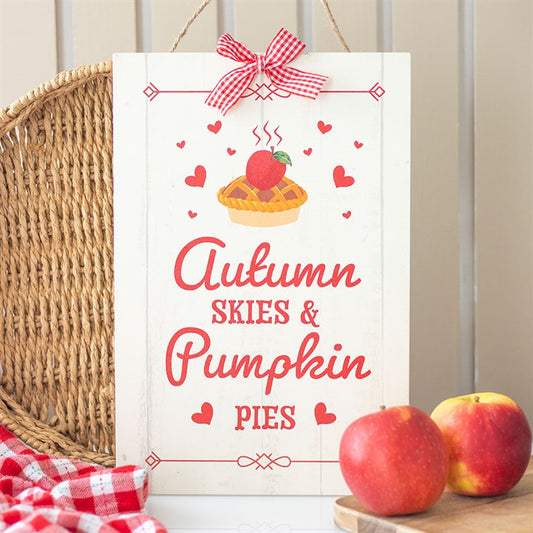 Autumn Skies & Pumpkin Pies Hanging Sign