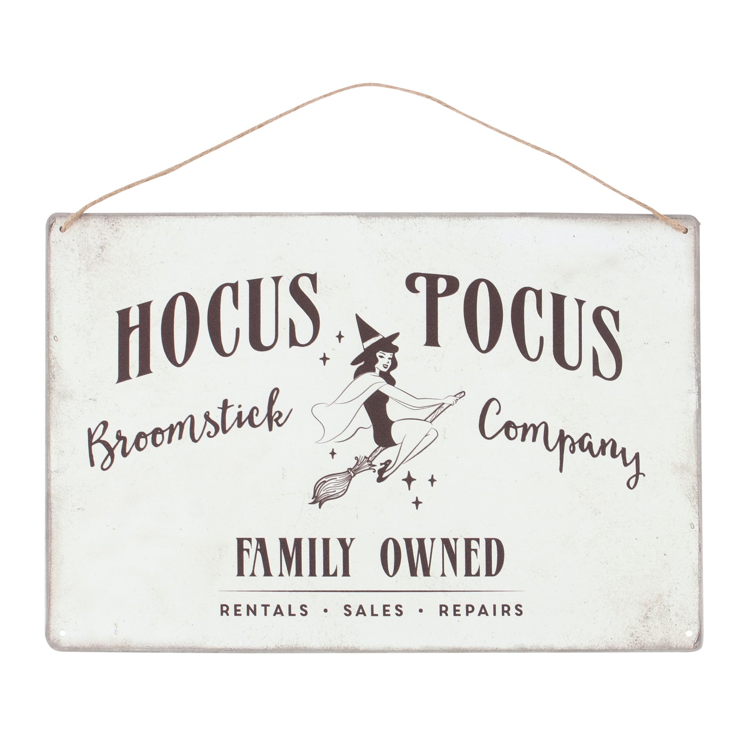 Hocus Pocus Broomstick Company Metal Hanging Sign