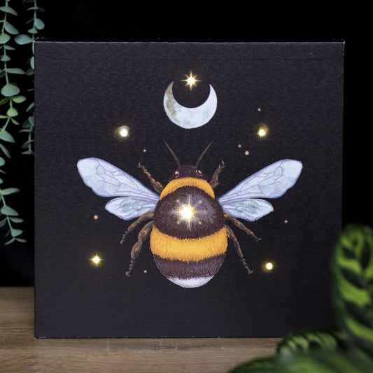 Forest Bee Light Up Canvas Plaque