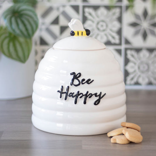 Bee Happy Ceramic Storage Jar