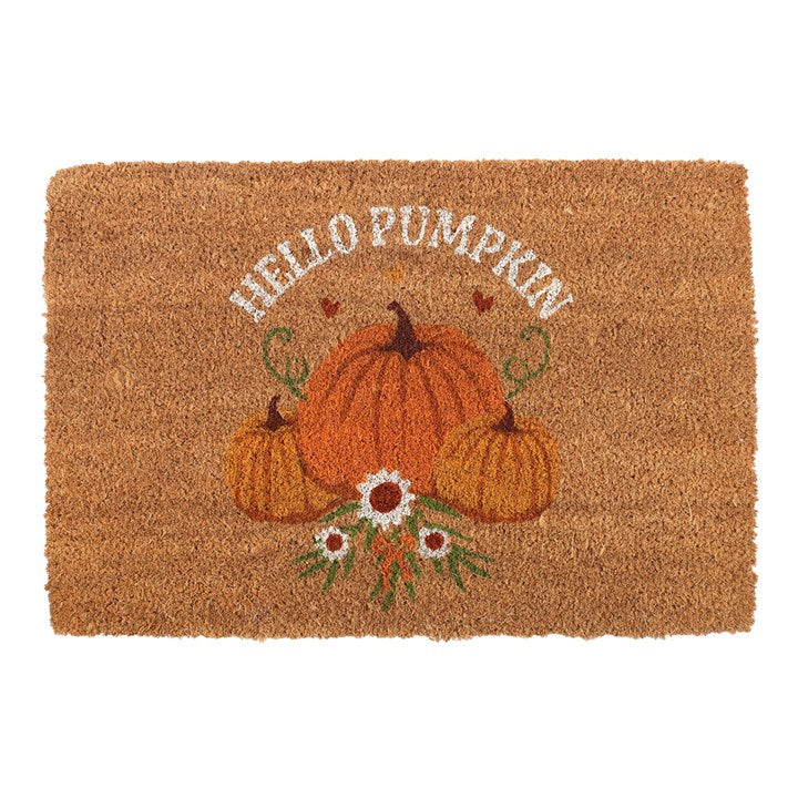 Natural Autumn Days Hello Pumpkin Doormat