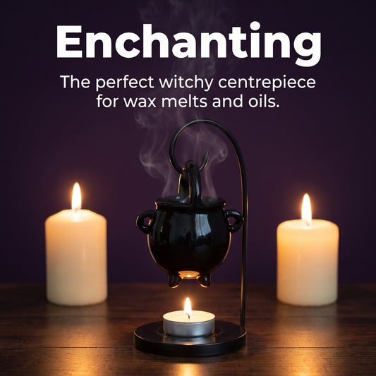 Hanging Cauldron Oil Burner | Witchy Wax Melt Warmer | Gothic Halloween Gift for Witches