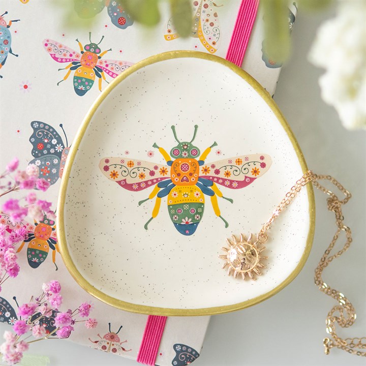 Floral Bee Trinket Dish