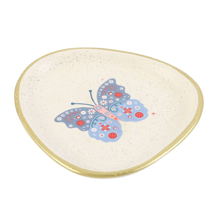 Floral ButterflyTrinket Dish