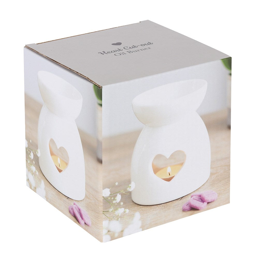 White Heart Cut Out Oil Burner