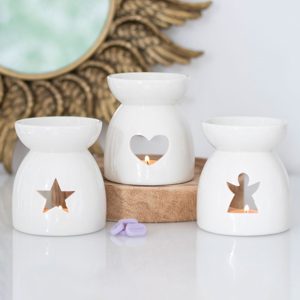 White Heart Cut Out Oil Burner