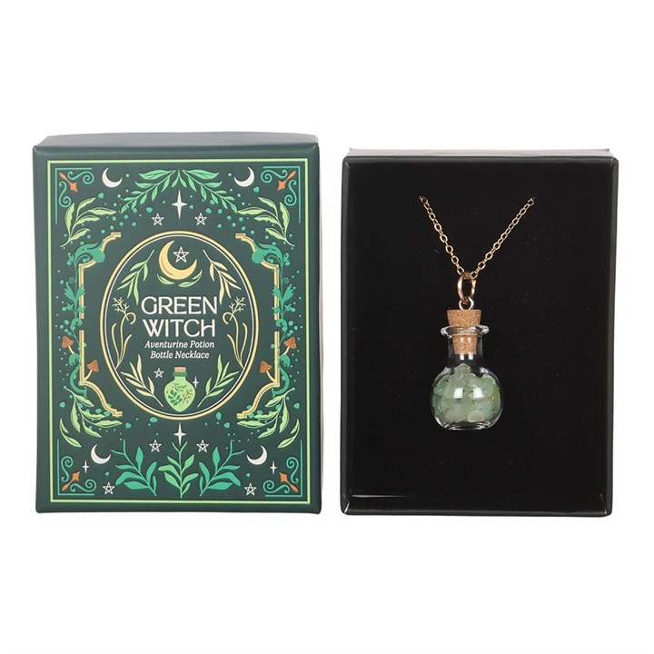 Green Witch Aventurine Potion Bottle Necklace