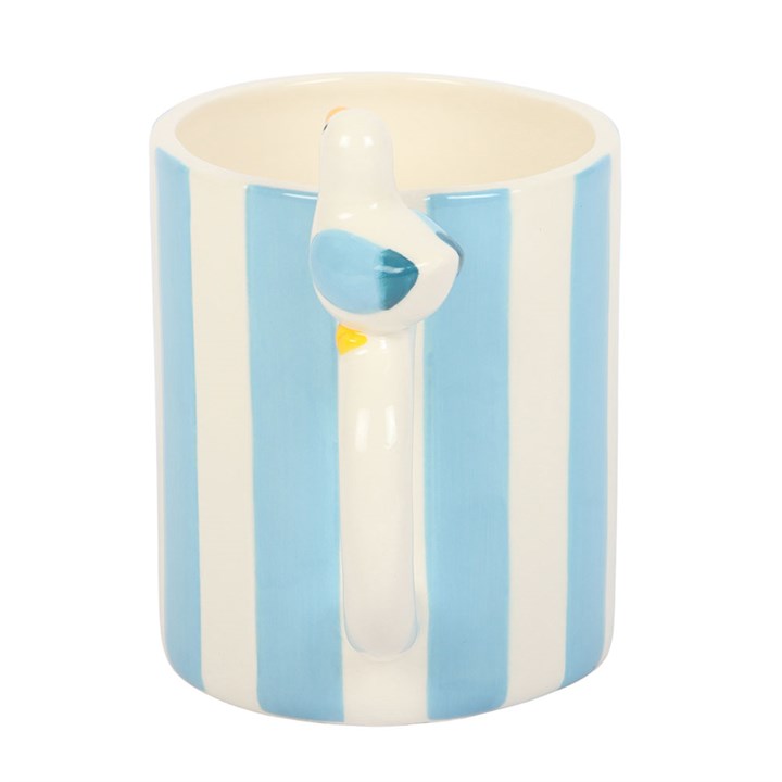 Striped Mug with Seagull