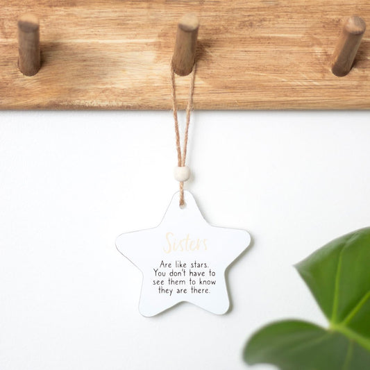 Sisters Hanging Star Sentiment Sign