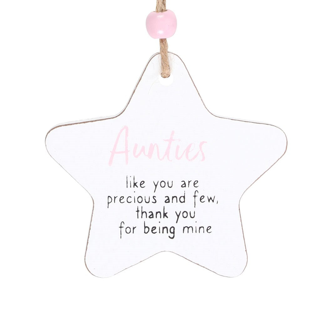 Aunties Hanging Star Sentiment Sign