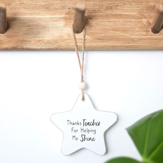 Thanks Teacher Hanging Star Sentiment Sign