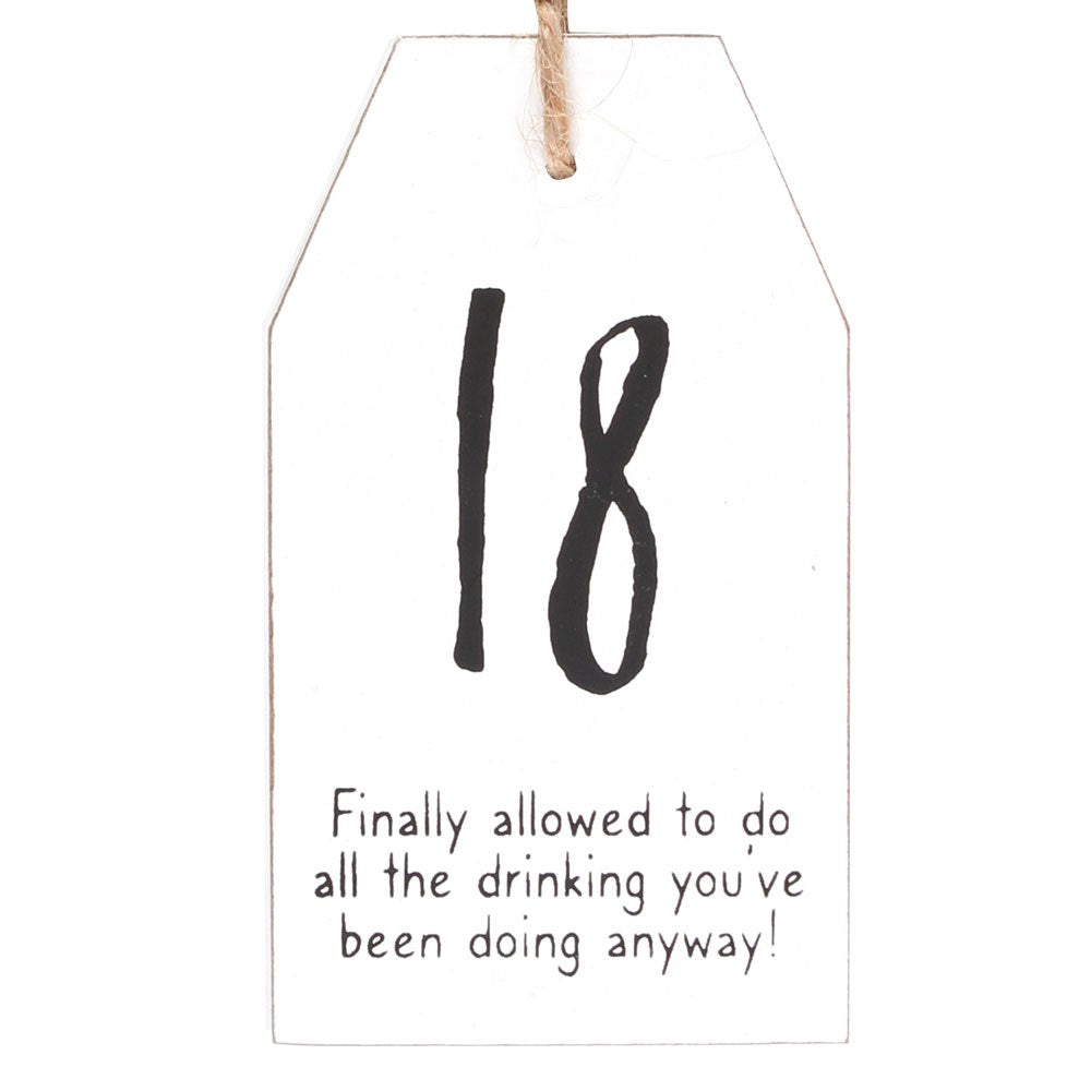 18 Milestone Birthday Hanging Sentiment Sign