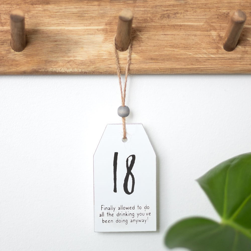 18 Milestone Birthday Hanging Sentiment Sign