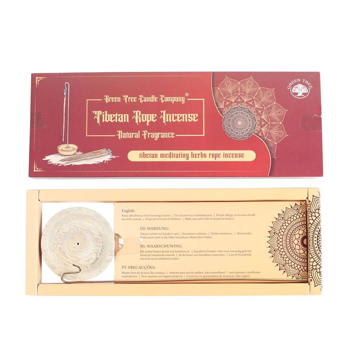 Meditating Herbs Tibetan Rope Incense with Holder