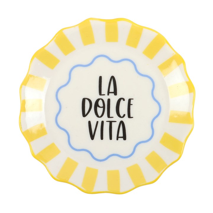 Yellow Striped La Dolce Vita Trinket Dish