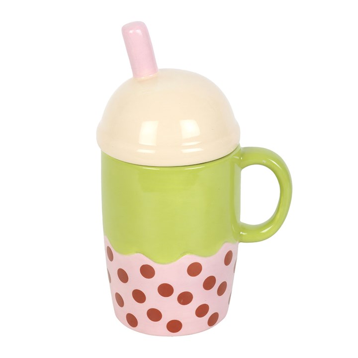 Kawaii Bubble Tea Lidded Mug