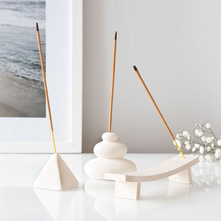 Cream Speckle Pyramid Incense Stick Holder