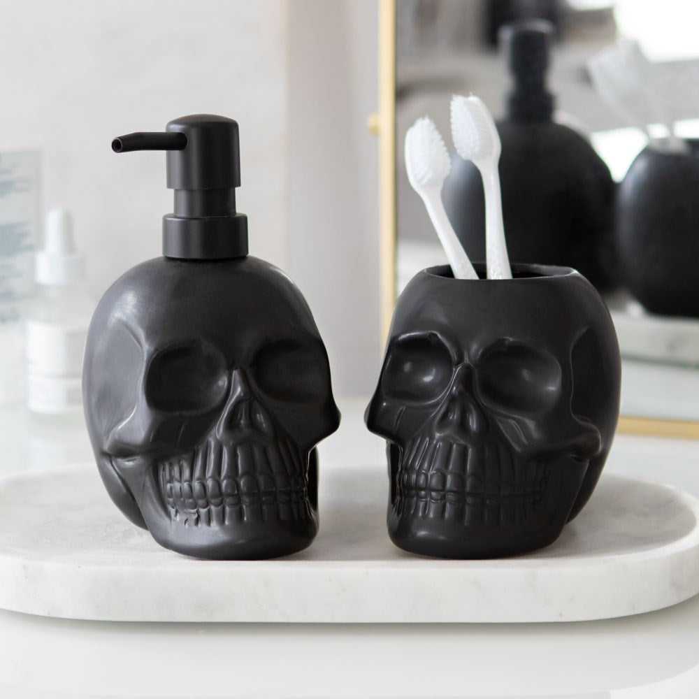 Black Skull Toothbrush Holder