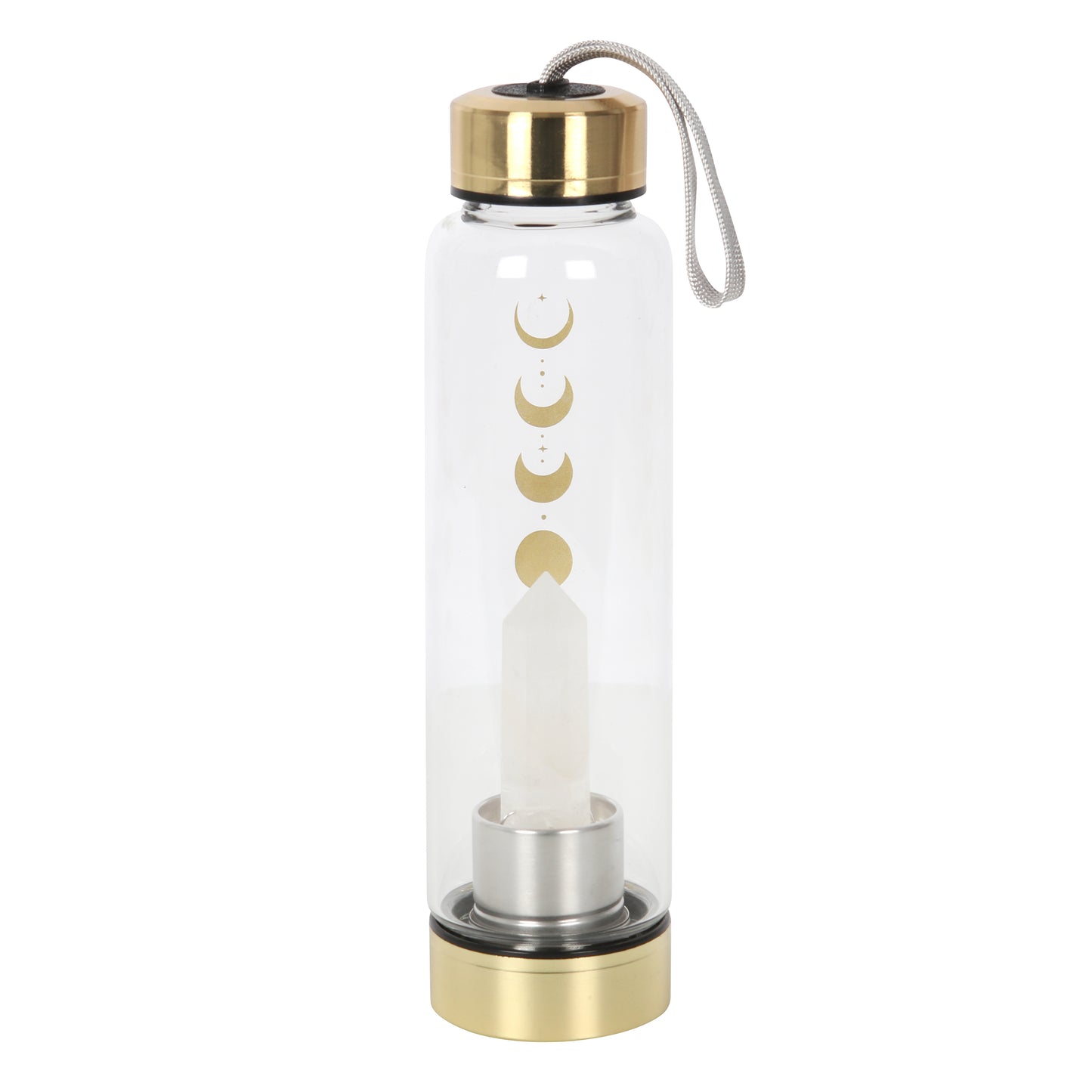 Quartz Moon Phase Glass Water Bottle