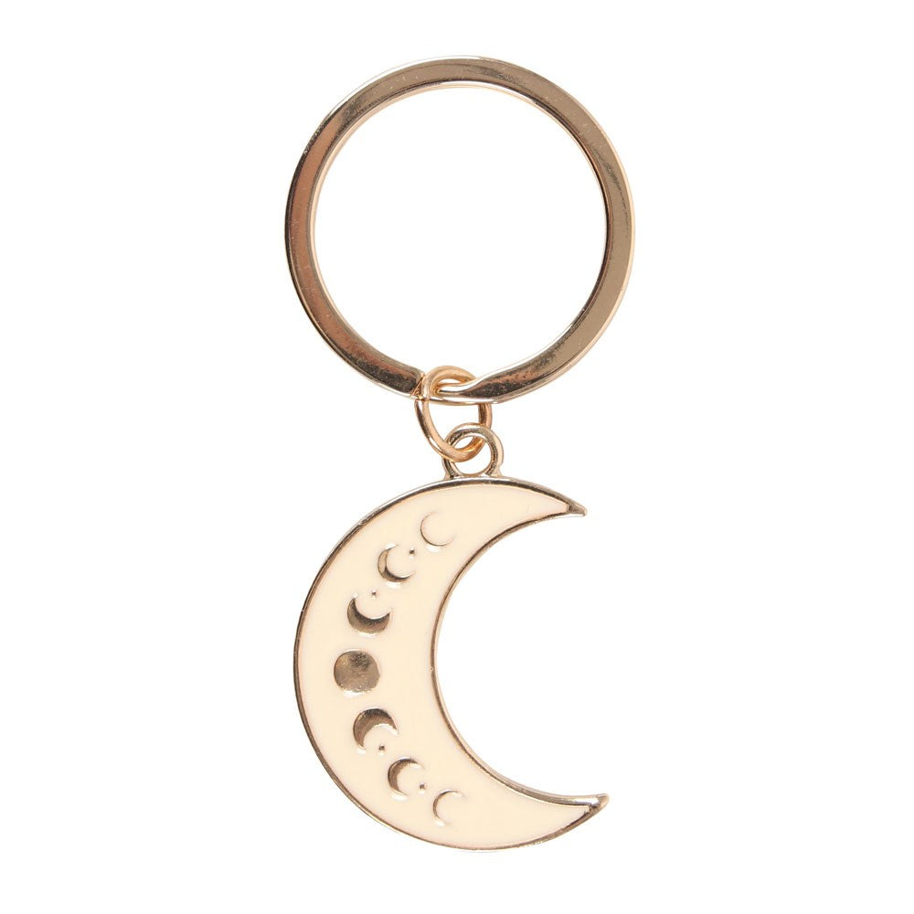 Moon Phase Crescent Enamel Keyring